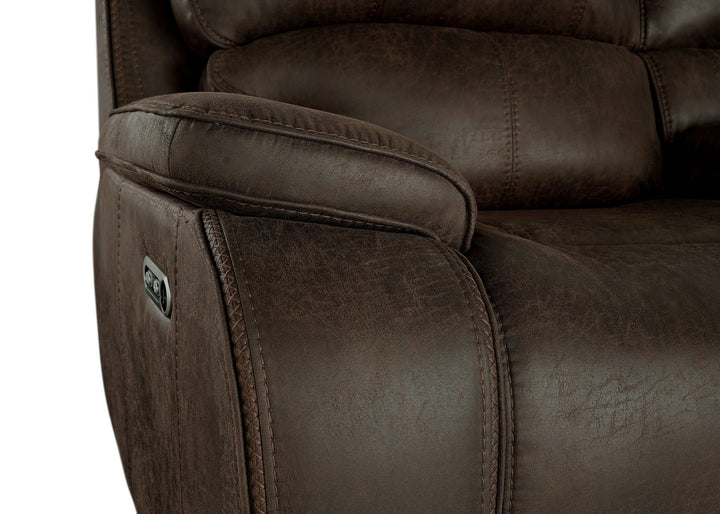 Brookings Glider Recliner W/pwr Hr &amp; Fr-Brown