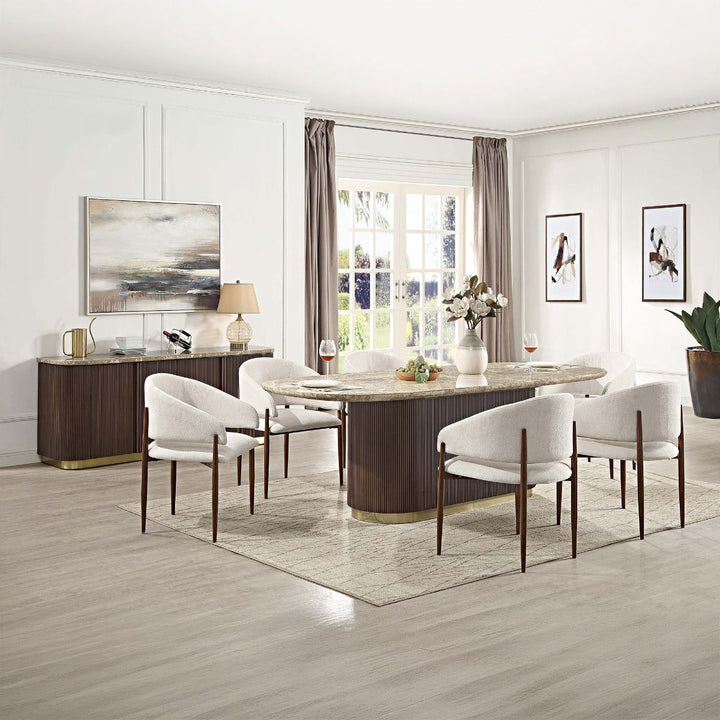 Clayten Dining Table w/Natural Marble Top – view 2