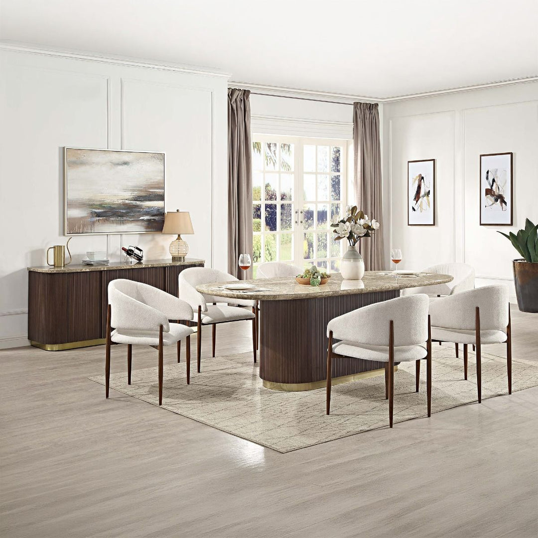 Clayten Dining Table w/Natural Marble Top – view 2