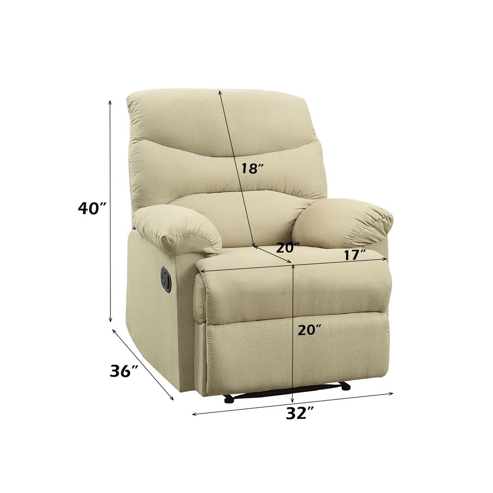 Arcadia Motion Recliner – dimensions diagram