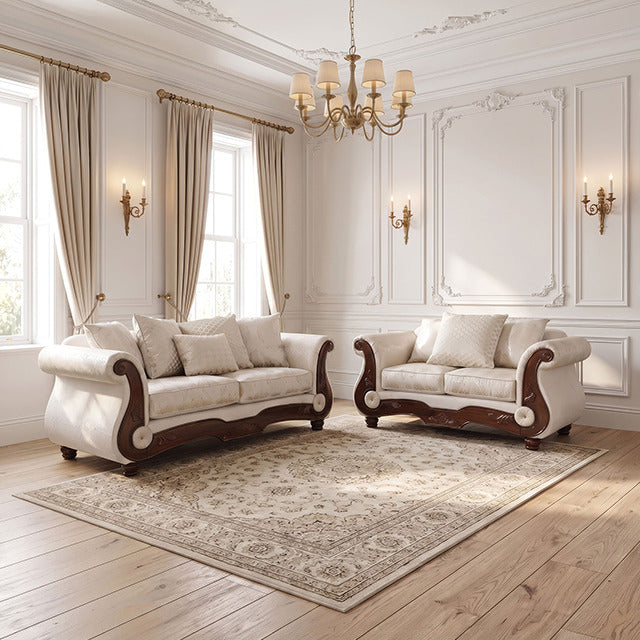 Sodaro Oversized Sofa + Loveseat, Dark Cherry/Ivory - view 11