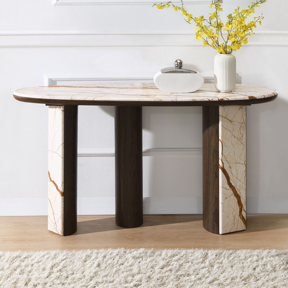 Haidar Console Table with Marble Top