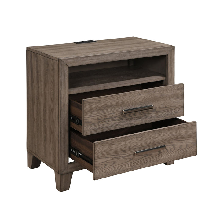 Harrisburg 2 Drawer Nightstand-Walnut
