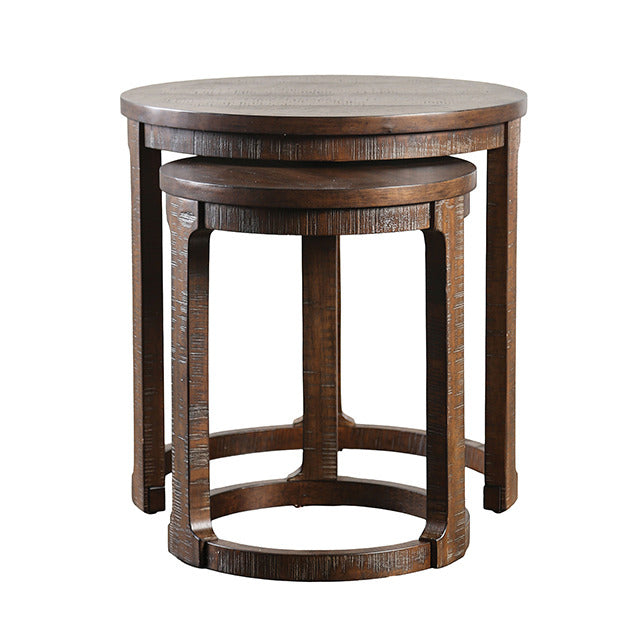 Hickory Nesting End Table, Distressed Espresso