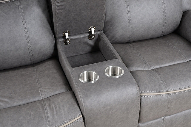 Agata Glider Recliner Loveseat, Warm Gray - view 4