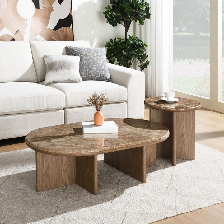 Markku End Table w/Natural Marble – view 2