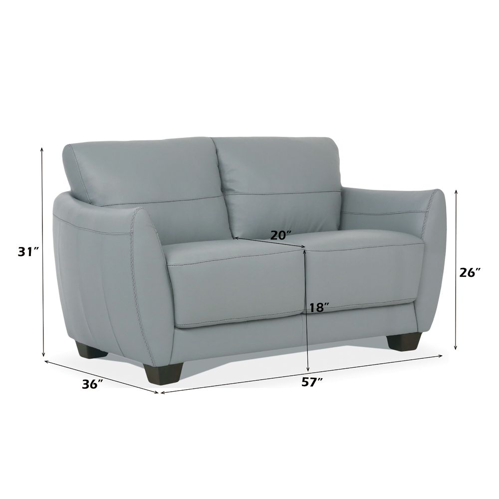 Valeria Loveseat – dimensions diagram