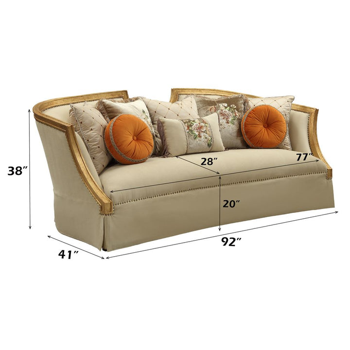 Daesha Sofa W/8 Pillows – dimensions diagram