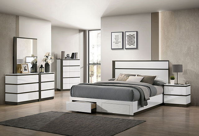 Birsfelden 5 Pc Queen Bedroom Set, White/Metallic Gray - view 2