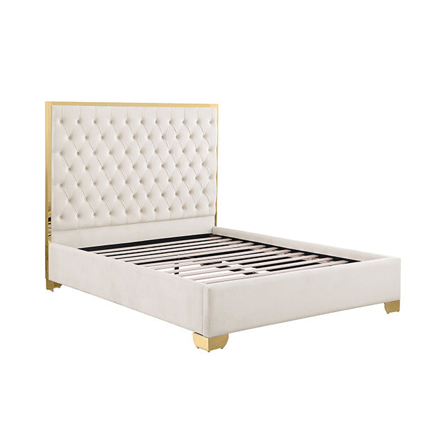 Vastano Bed, Gold/White