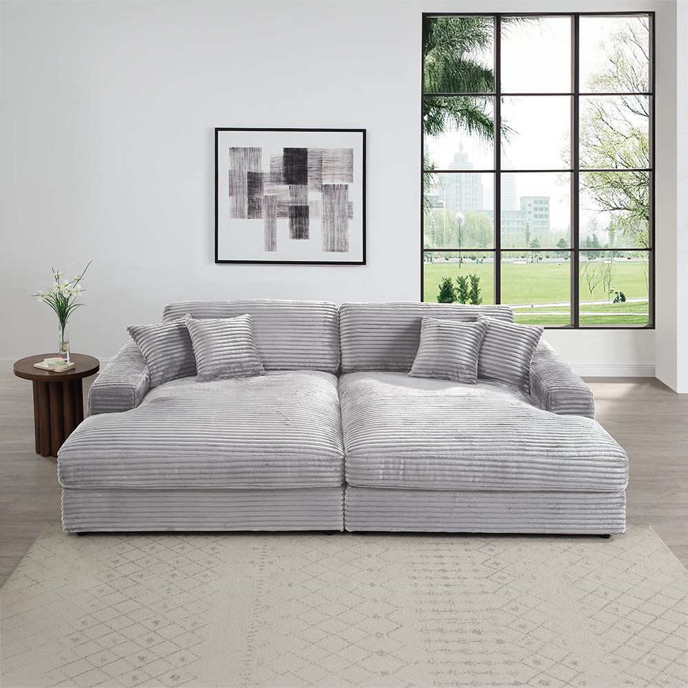 Hilde Sectional Sofa with 4 Pillows