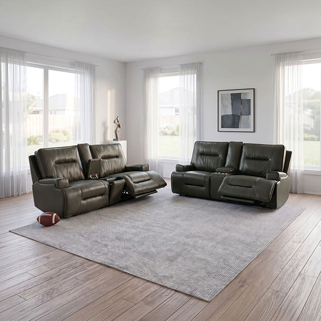 Dallas Oversized Power Sofa + Loveseat, Dark Olive Green - view 2