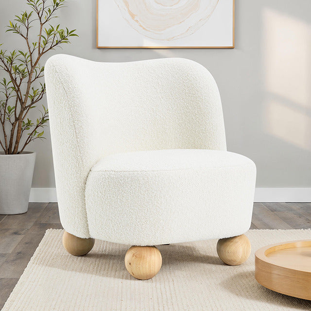 Karey Accent Chair, White - view 3