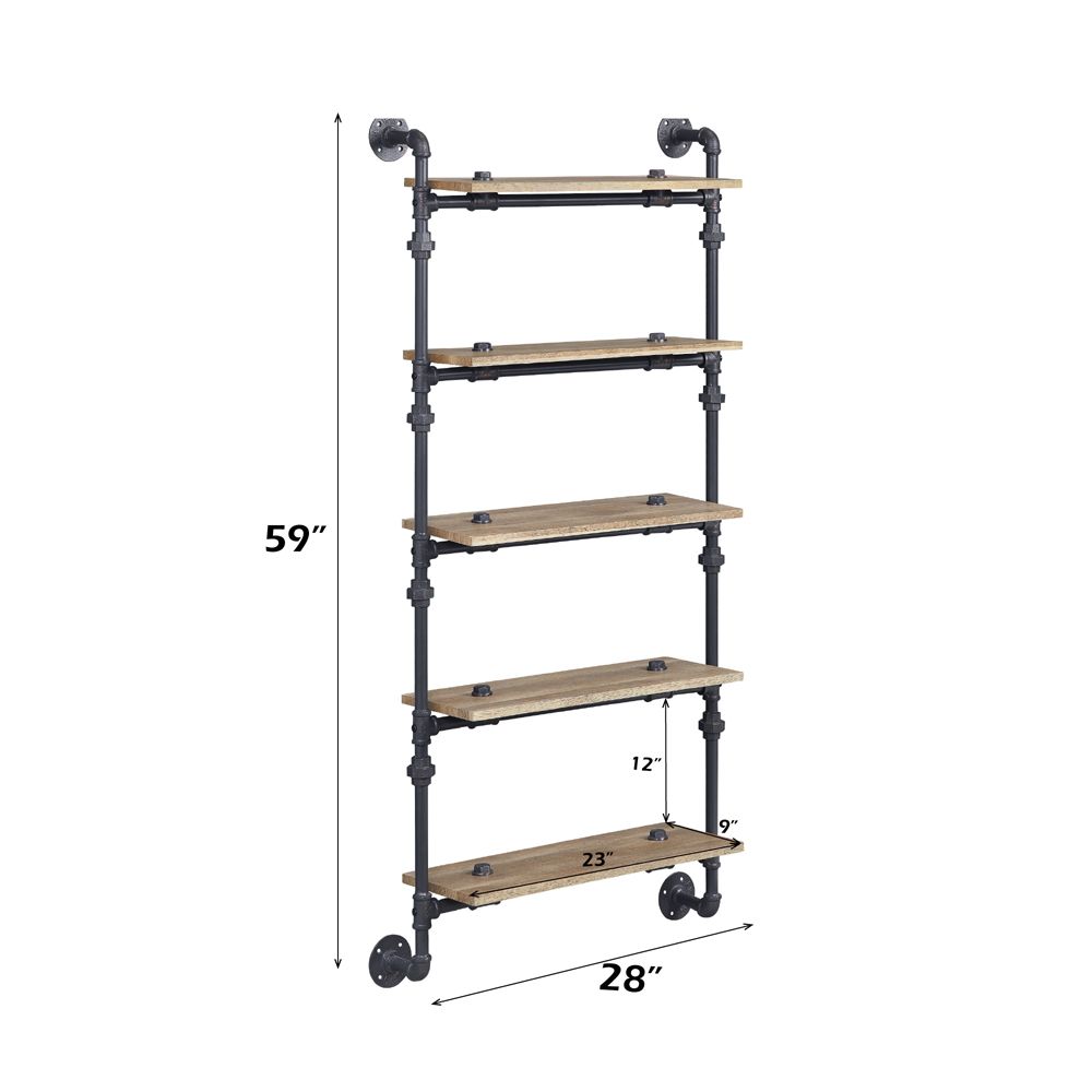 Brantley Wall Rack W/5 Shelves – dimensions diagram