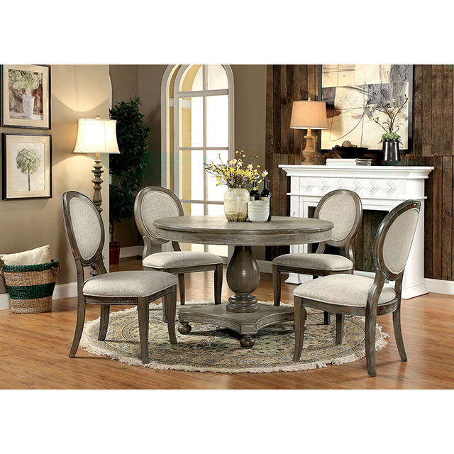 Kathryn Side Chair, Rustic Oak/Beige - view 6