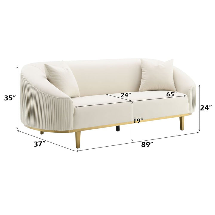 Martina Sofa w/2 Pillows – dimensions diagram