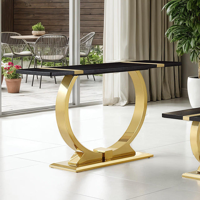 Horsham Sofa Table, Black/Gold - view 5