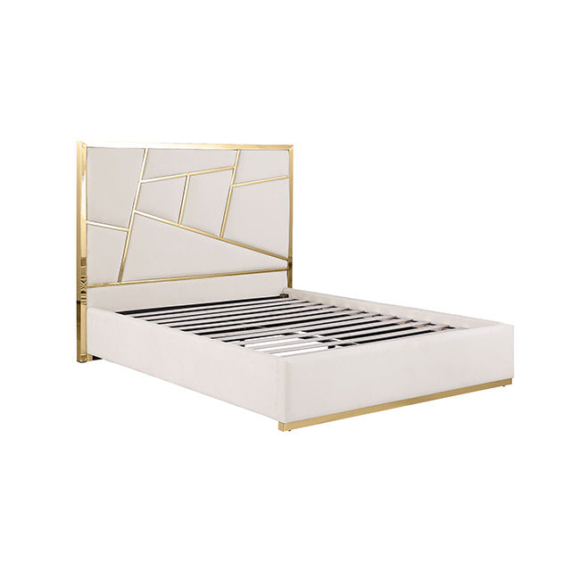 Bertoni Bed, Gold/White
