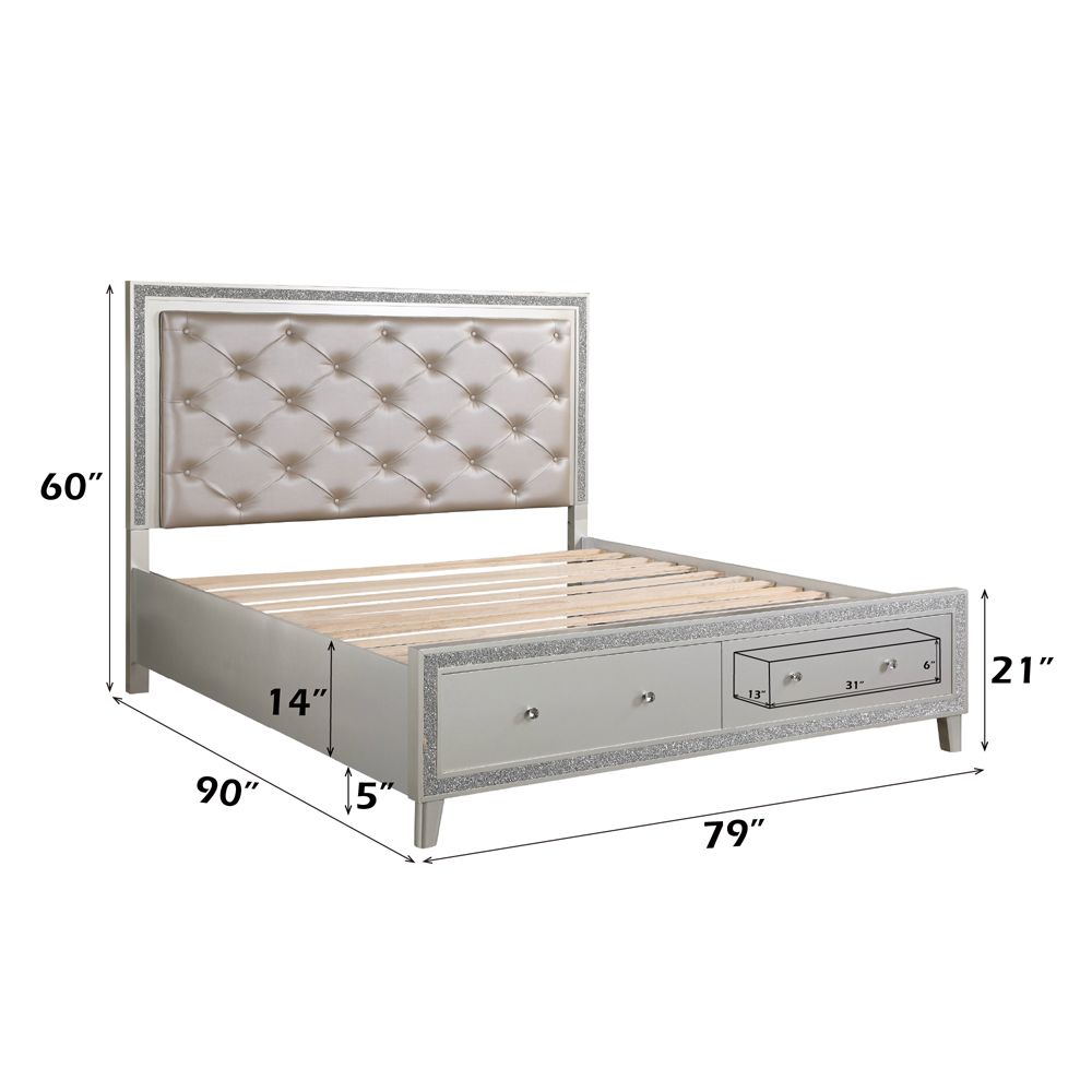 Sliverfluff CK Bed W/Led & Storages – dimensions diagram
