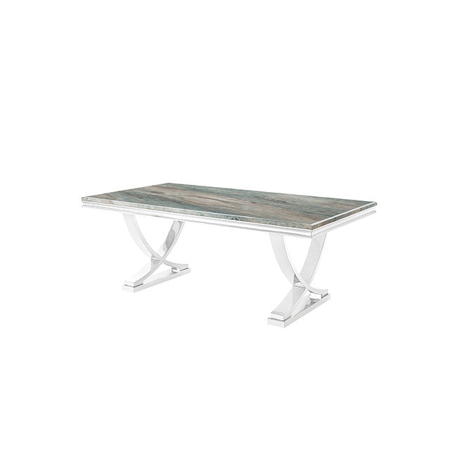 Wadenstil Dining Table, Green/Chrome