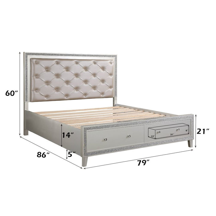 Sliverfluff EK Bed W/Led &amp; Storage – dimensions diagram