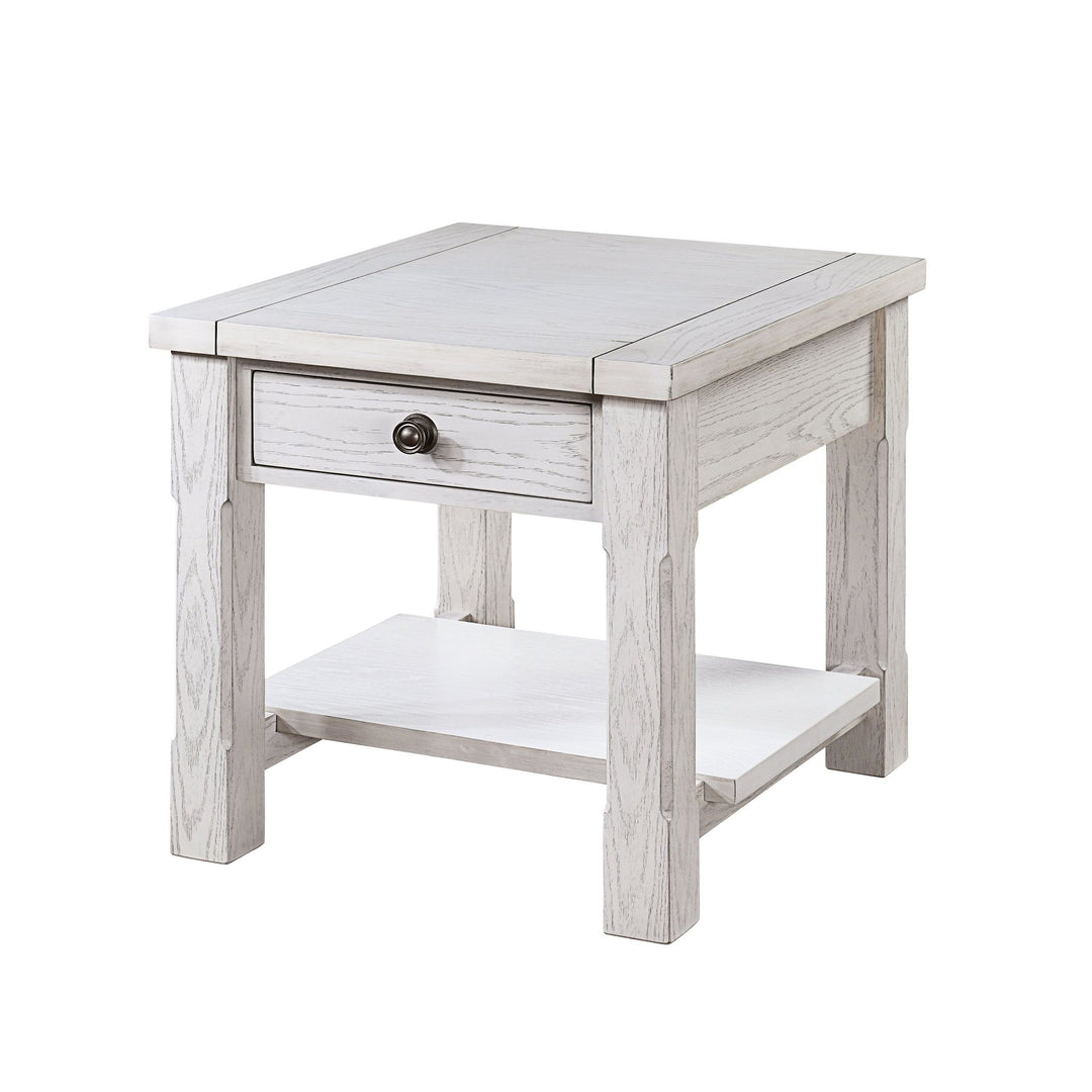Dorsey 1 Drawer End Table-White