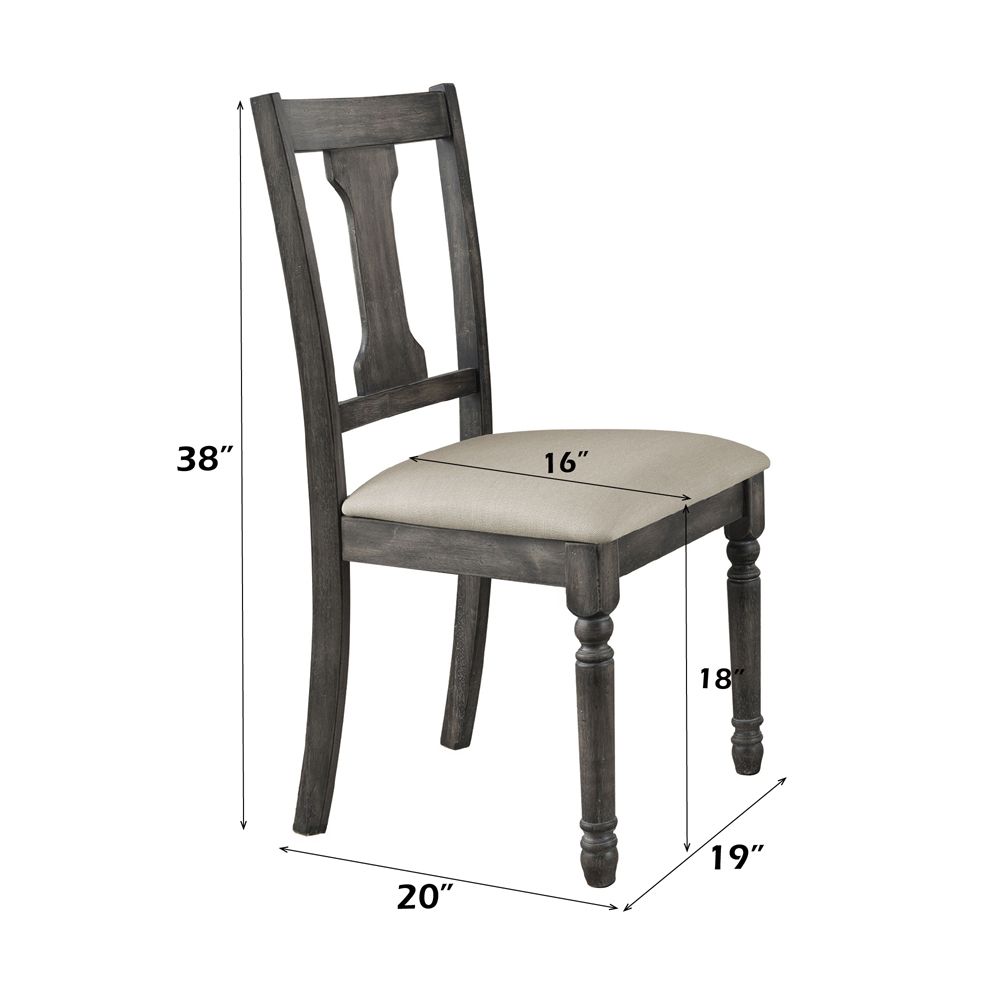 Wallace Side Chair (Set-2) – dimensions diagram