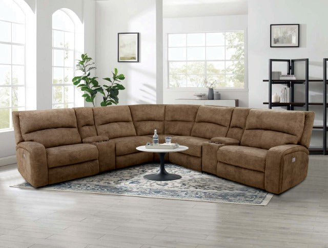 Apostolos Power Sectional, Brown - view 2