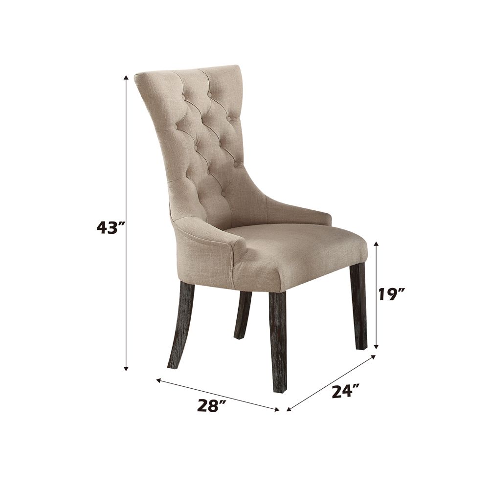 Gerardo Side Chair (Set-2) – dimensions diagram