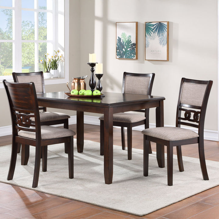 Gia 5 Pc 48" Rectangle Dining Table &amp; 4 Chairs-Cherry