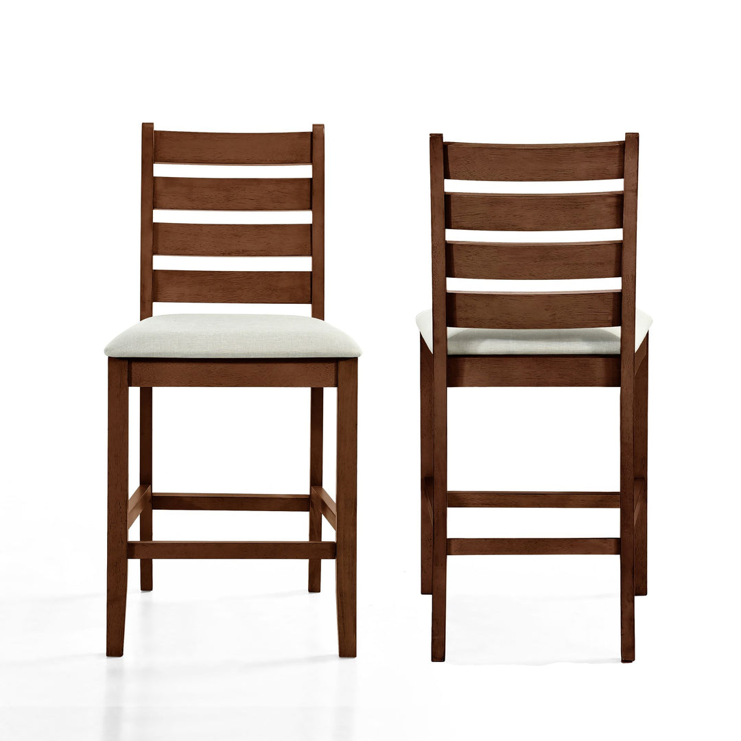 Pascal  Ladderback Counter Chair (2 Per Carton)-Walnut