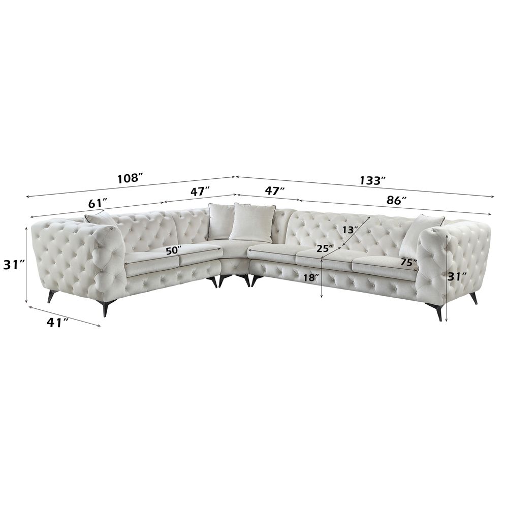 Atronia Sectional Sofa W/4 Pillows – dimensions diagram