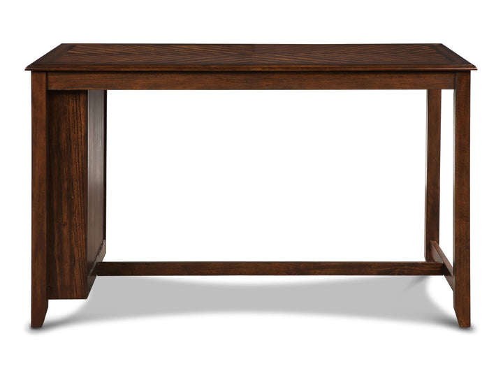 Amy 5 Pc 60" Counter Storage Table+chairs-Brown Cherry
