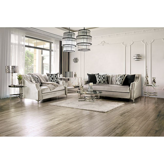 Elicia Love Seat, Silver - view 2