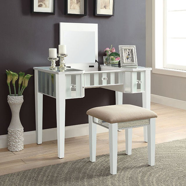 Joyce Vanity W/ Stool, White