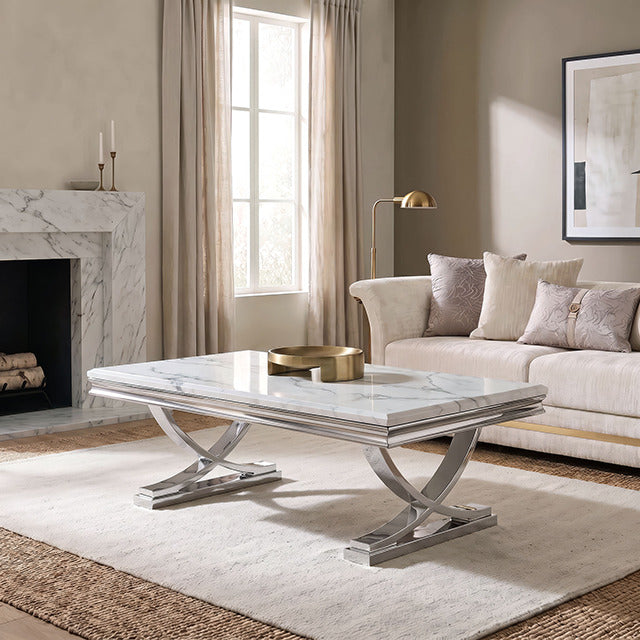 Wettingen Coffee Table, White/Chrome - view 3