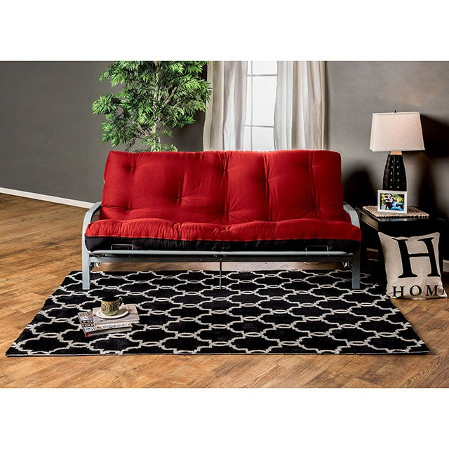 Plosh 8" Black Futon Mattress W/ Spring, Black/Red - view 2