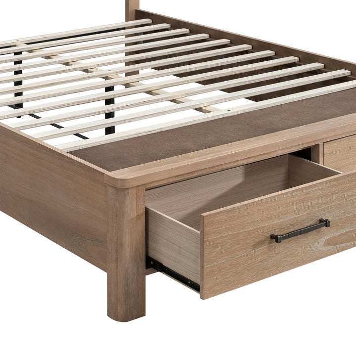Anika 5/0 Q Storage Footboard &amp; Roll Out Slats-Natural
