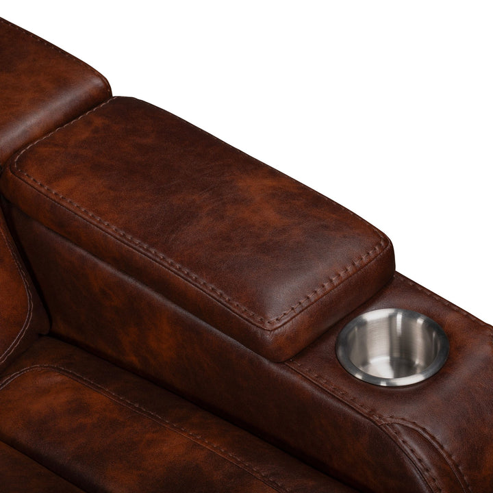 Chester Reclining Sofa W/pwr Hr &amp; Fr-Brown