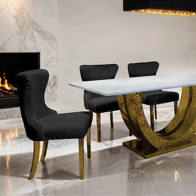 Portanova 7 Pc Dining Table Set, Gold