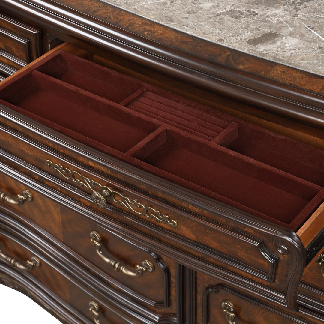 Bella Notte Dresser Mirror- Mahogany Brown