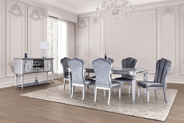 Melodi Parc 7 Pc Dining Table Set, Silver - view 2
