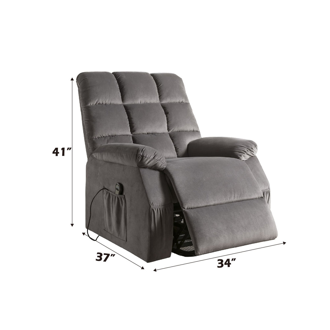 Ipompea Recliner W/Power Lift & Massage – dimensions diagram