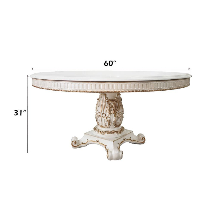 Vendome Round Dining Table W/Pedestal Base – dimensions diagram
