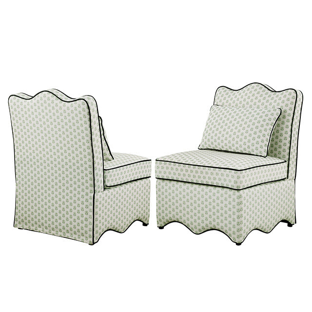 Hemsworth Accent Chair, Paisley Green/White - view 5