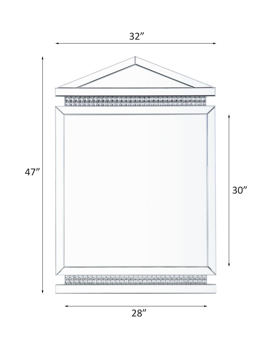 Lotus Accent Mirror – line drawing