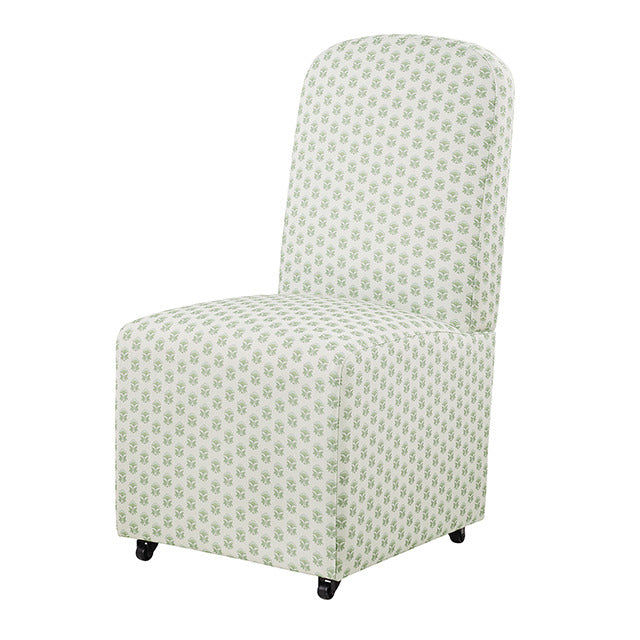 Canterbury Dining Chair, Seaside Cabbage Rose Green/White