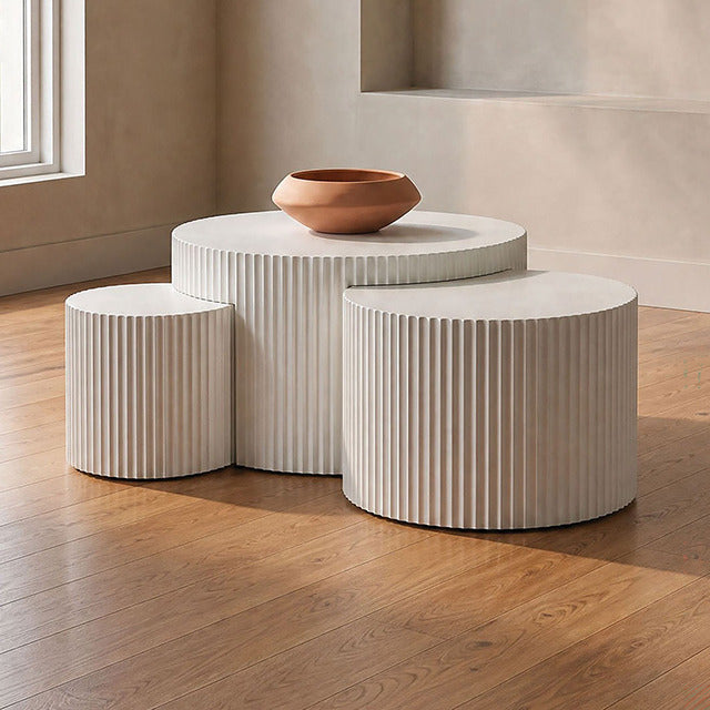 Narella 3 Pc. Coffee Table Set, White - view 6