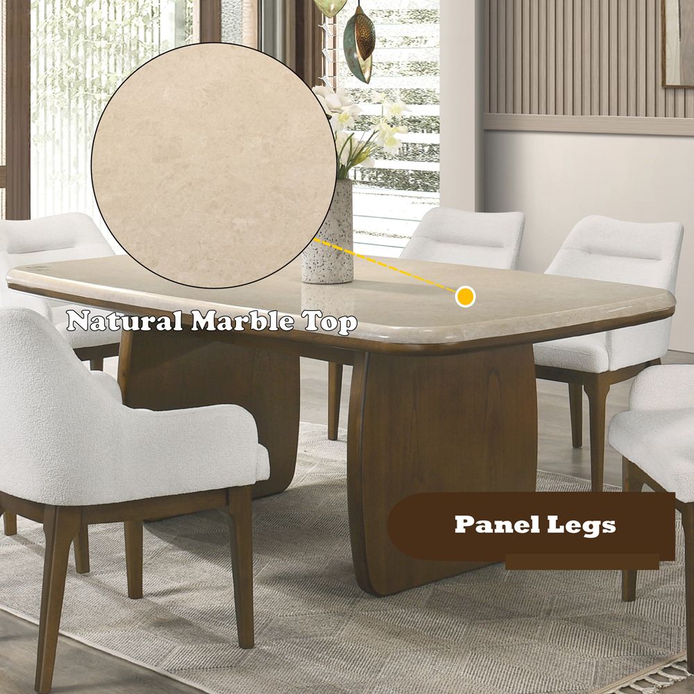 Kasha Dining Table with Natural Marble Top