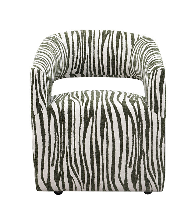 Tresa Dining Arm Chair W/ Casters, Savanna Green - view 3
